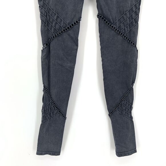 SOUL BY SOULCYCLE Seamless Leggings Womens XS Cutout Grey Distressed Cycling Gym - Picture 6 of 9